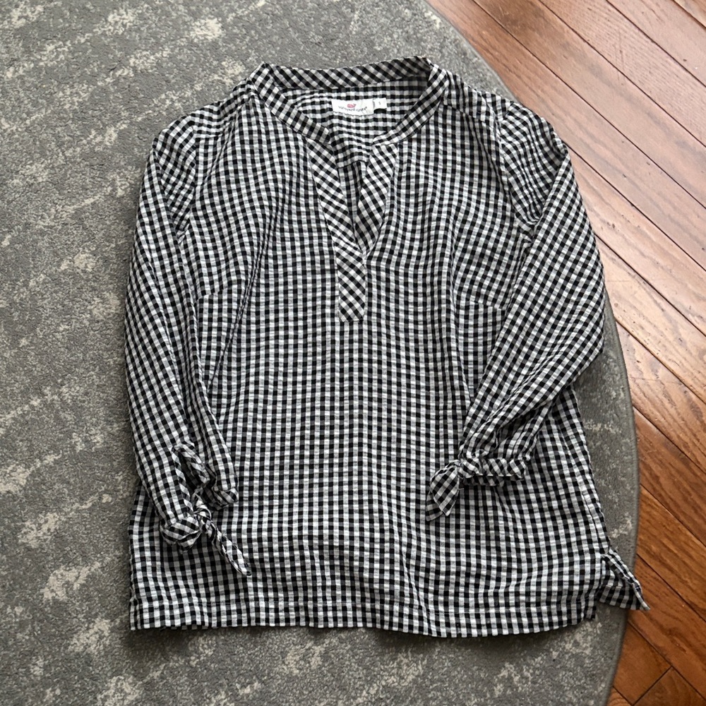 Vineyard Vines Black and White Gingham Men's Shirt